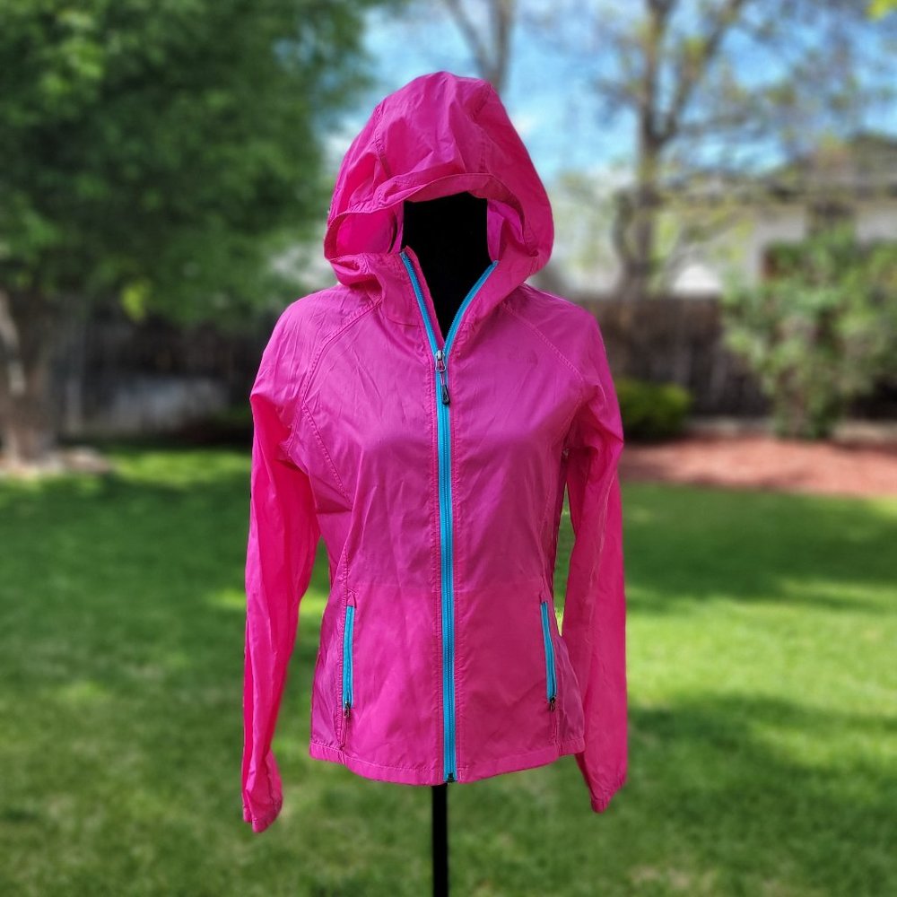 The North Face Windbreaker Pink Jacket Hooded Full Zip Women -Small